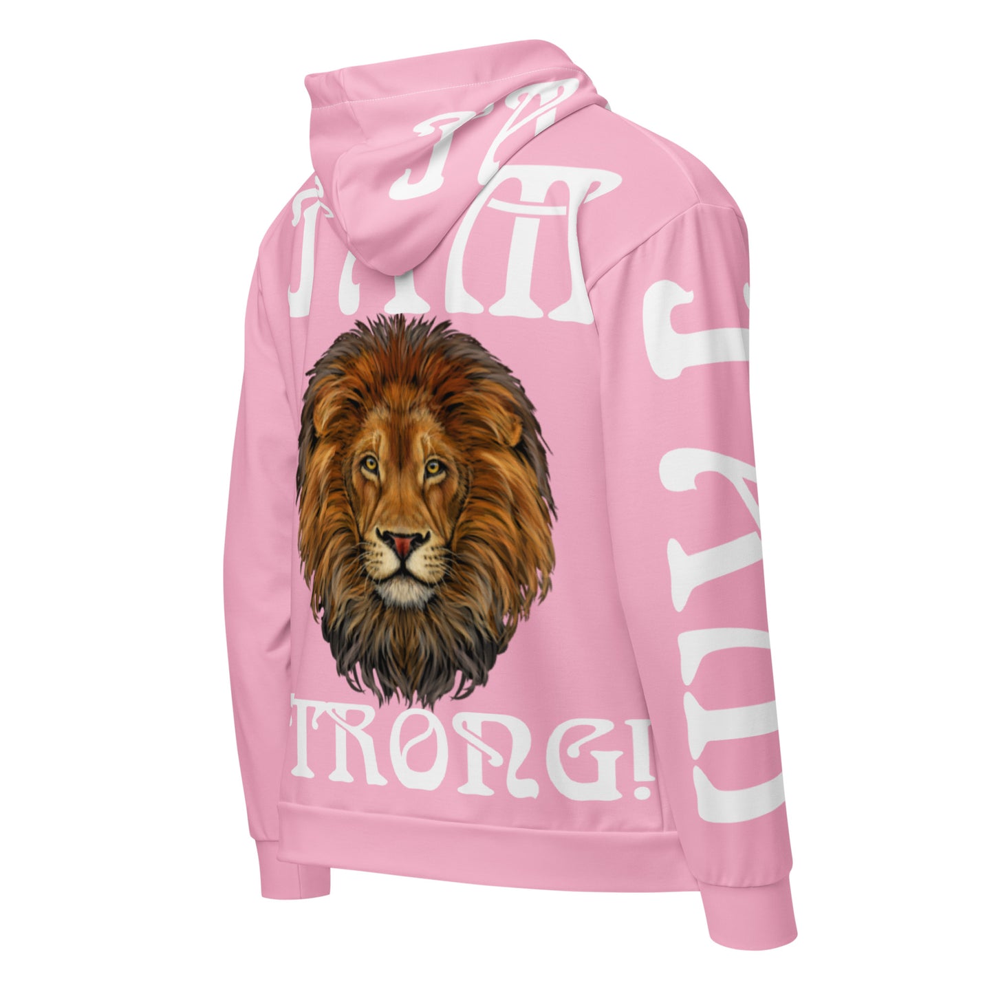 “I’AM STRONG!”Cotton Candy Unisex Zip Hoodie W/White Font