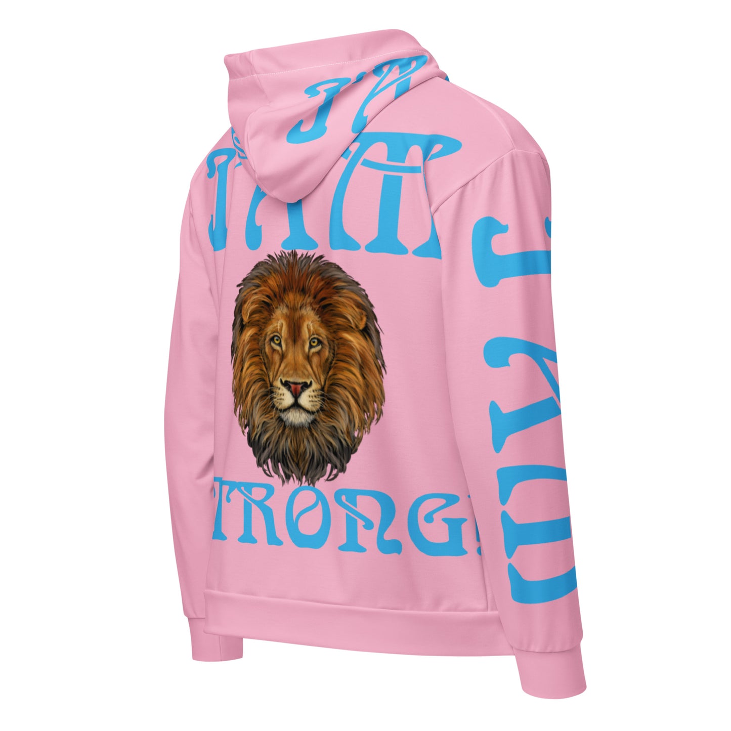 “I’AM STRONG!”Cotton Candy Unisex Zip Hoodie W/SkyBlue Font
