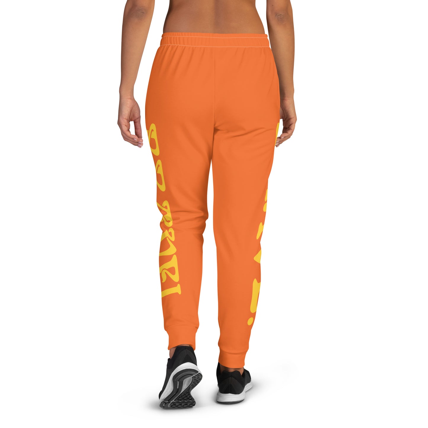“BRAVE!”Women's Orange Joggers W/Yellow Font