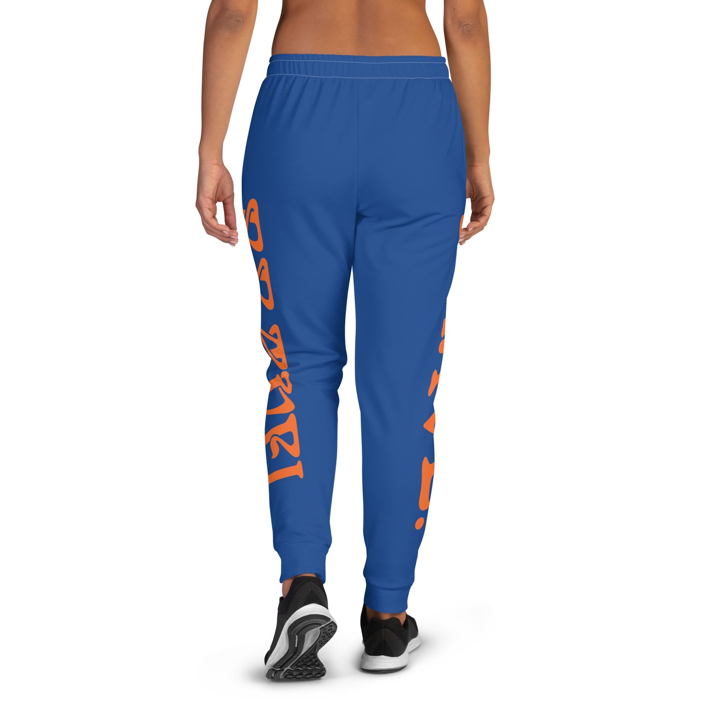“BRAVE!”Women's Blue Joggers W/Orange Font