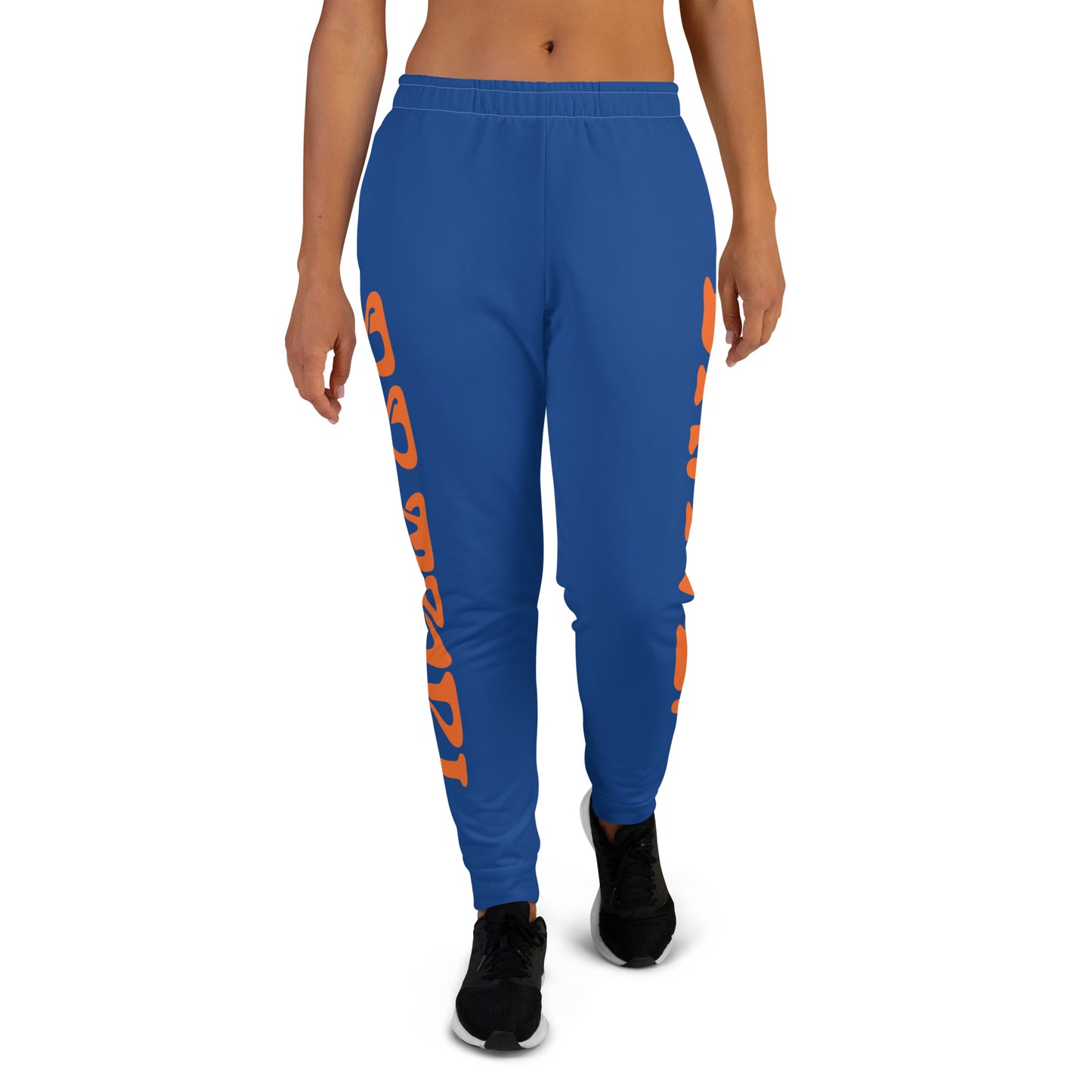 “BRAVE!”Women's Blue Joggers W/Orange Font