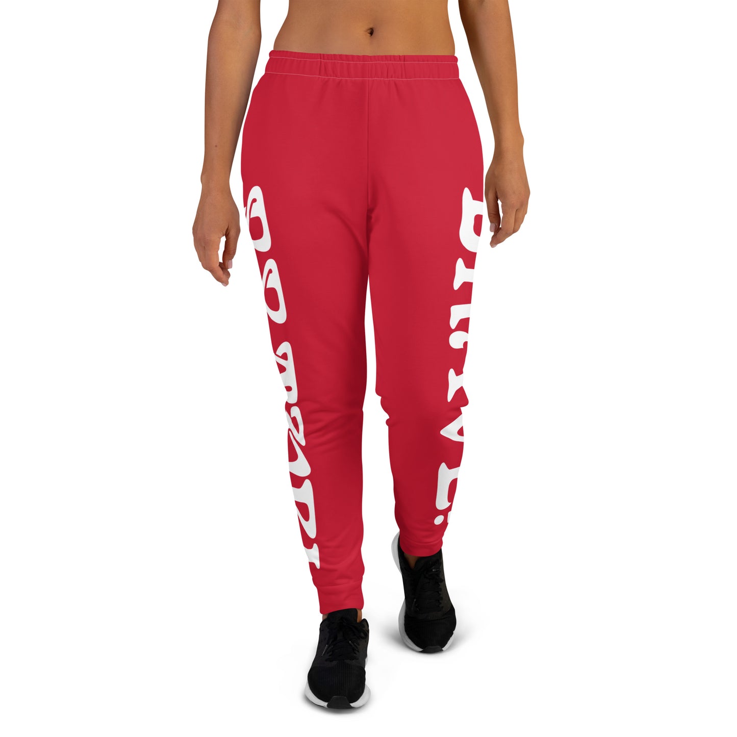 “BRAVE!”Red Women's Joggers W/White Font