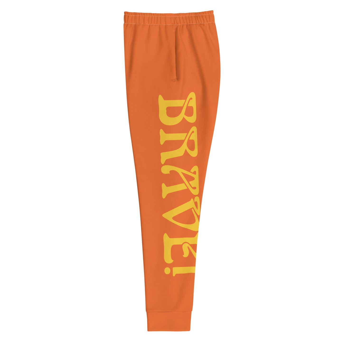 “BRAVE!”Women's Orange Joggers W/Yellow Font