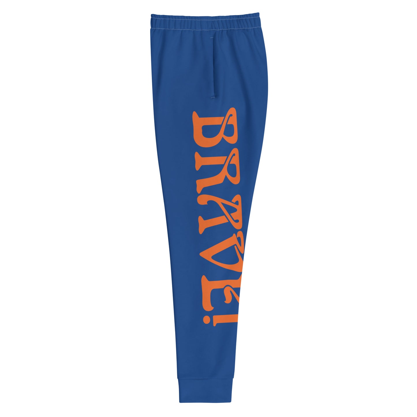 “BRAVE!”Women's Blue Joggers W/Orange Font