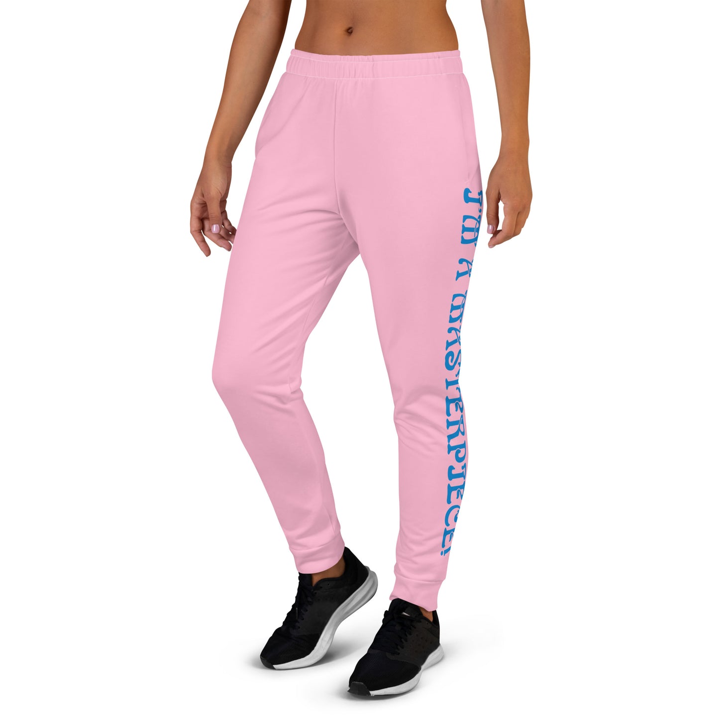“I’M A MASTERPIECE!”Women's Cotton Candy Joggers W/SkyBlue Font