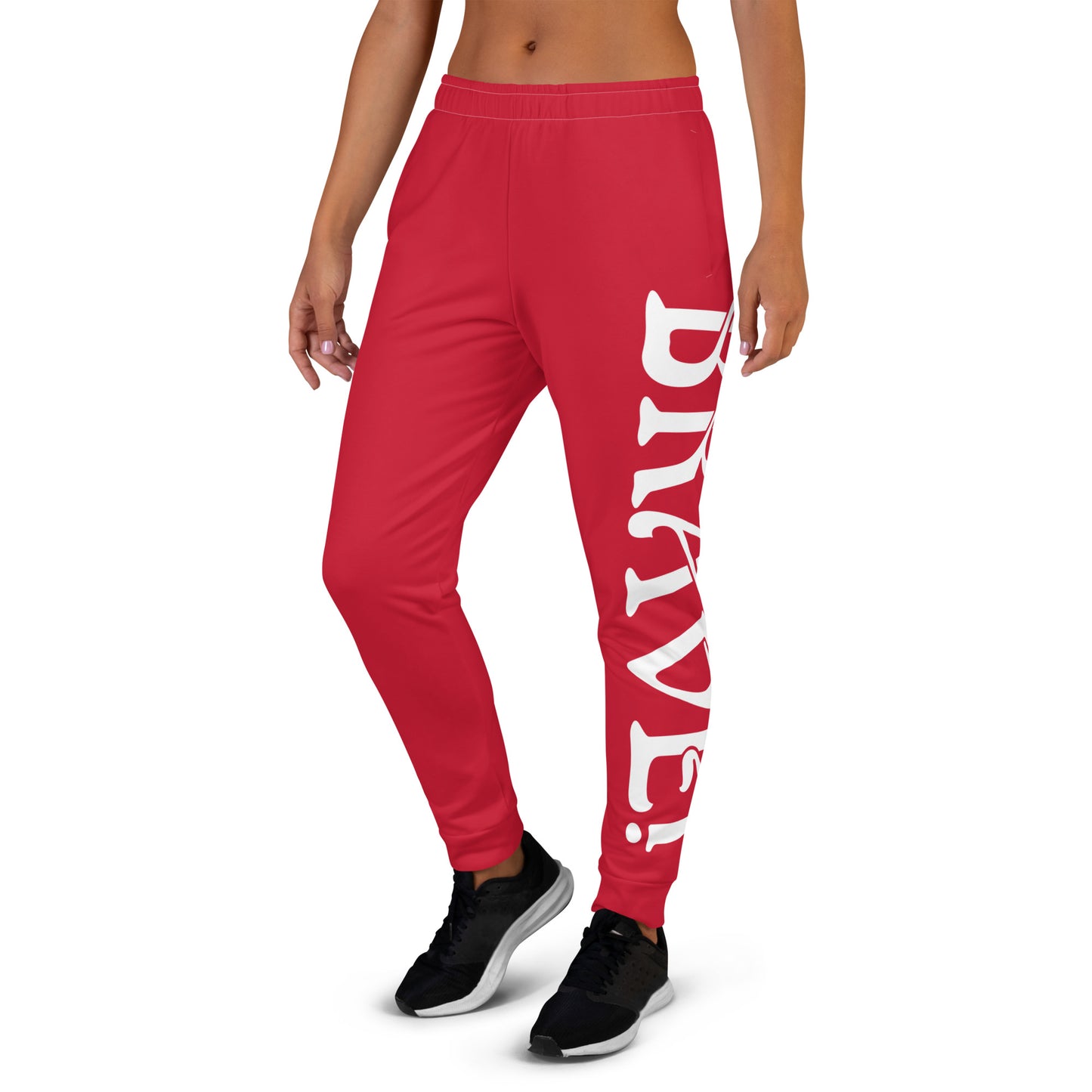 “BRAVE!”Red Women's Joggers W/White Font