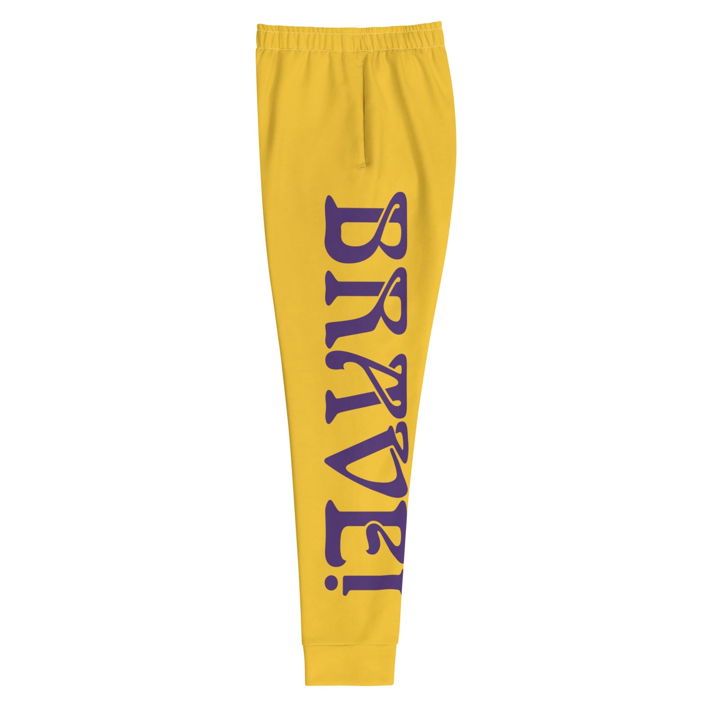 “BRAVE!”Yellow Women's Joggers W/Purple Font