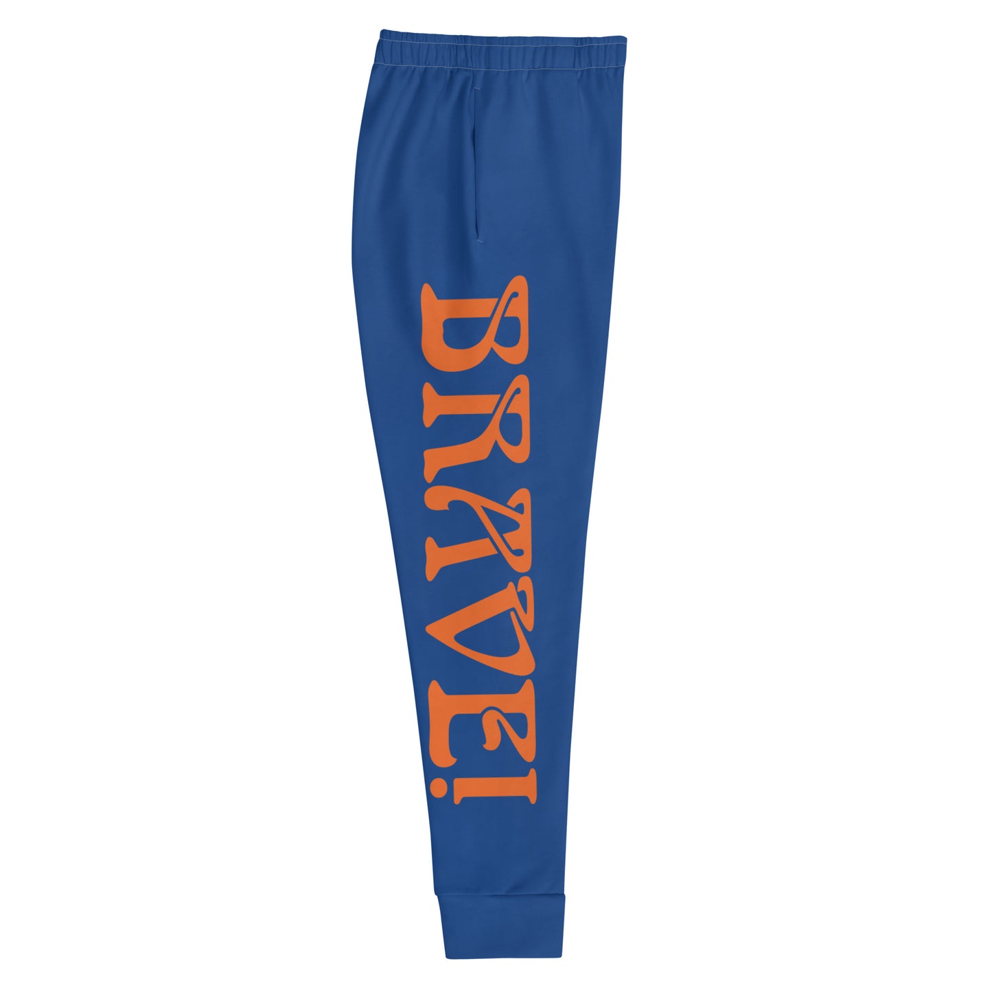 “BRAVE!”Women's Blue Joggers W/Orange Font