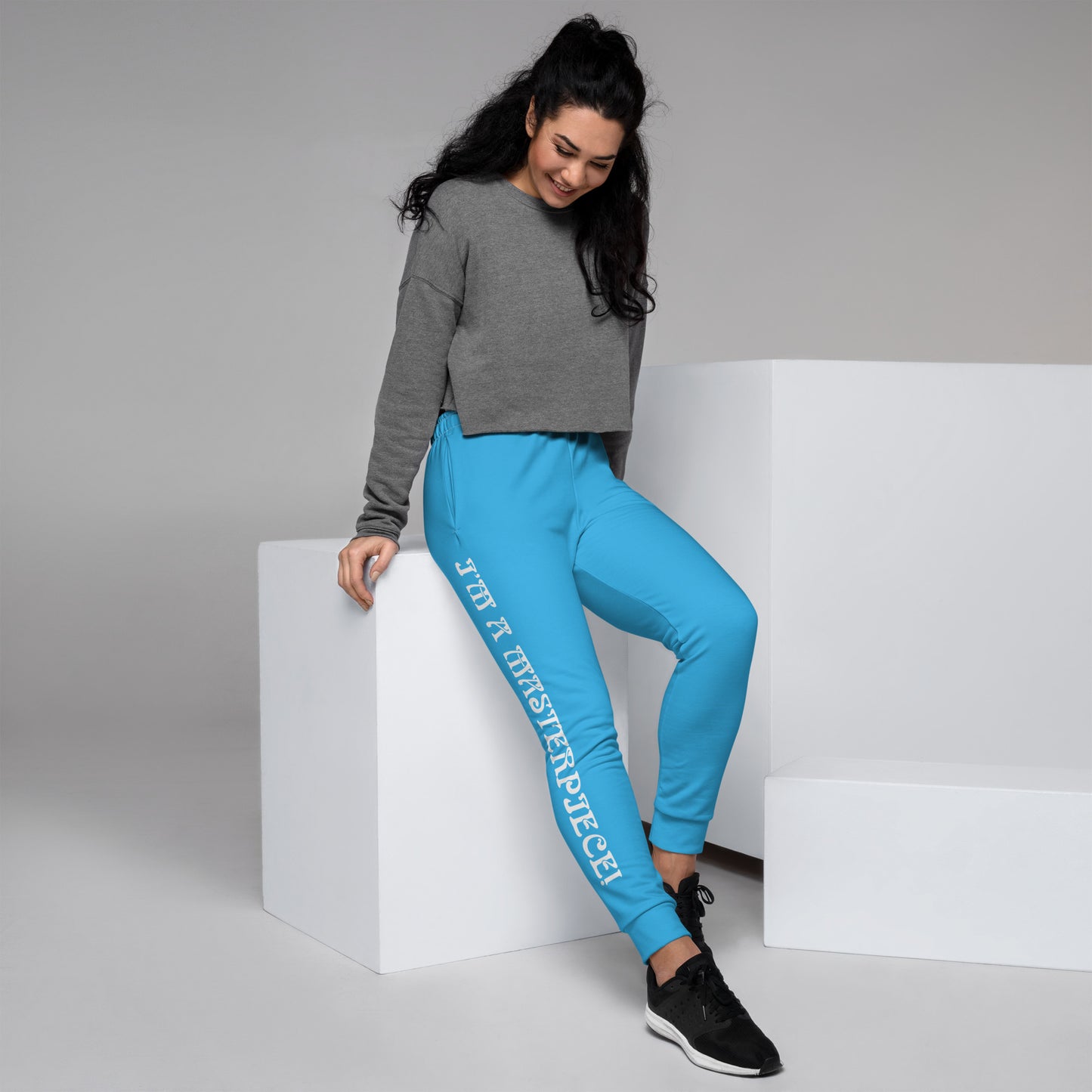 “I’M A MASTERPIECE!”Women's SkyBlue Joggers W/White Font