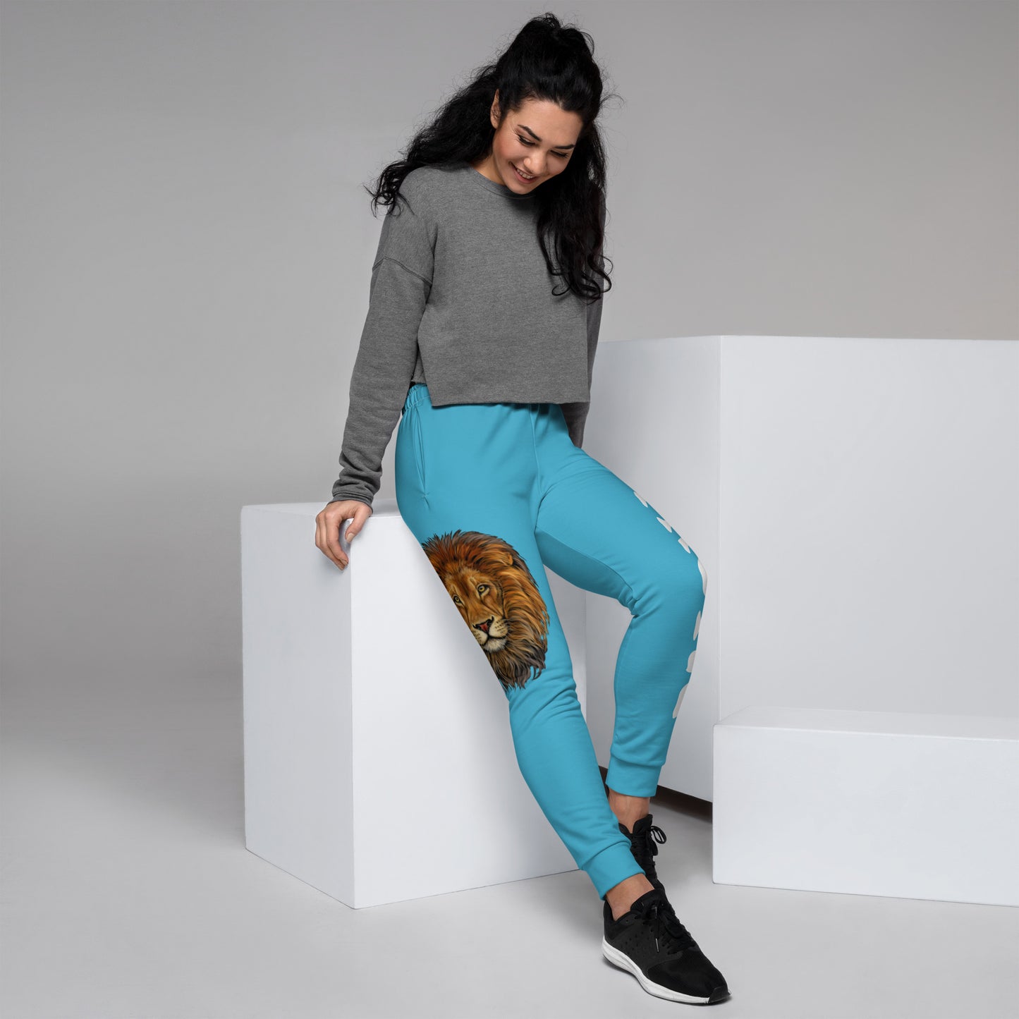 “STRONG”Skyblue Women's Joggers W/White Font
