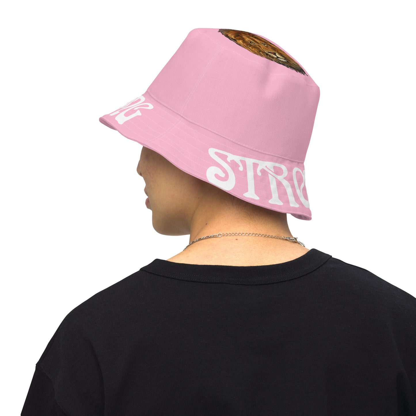 “STRONG”Cotton Candy Reversible Bucket Hat W/White Font