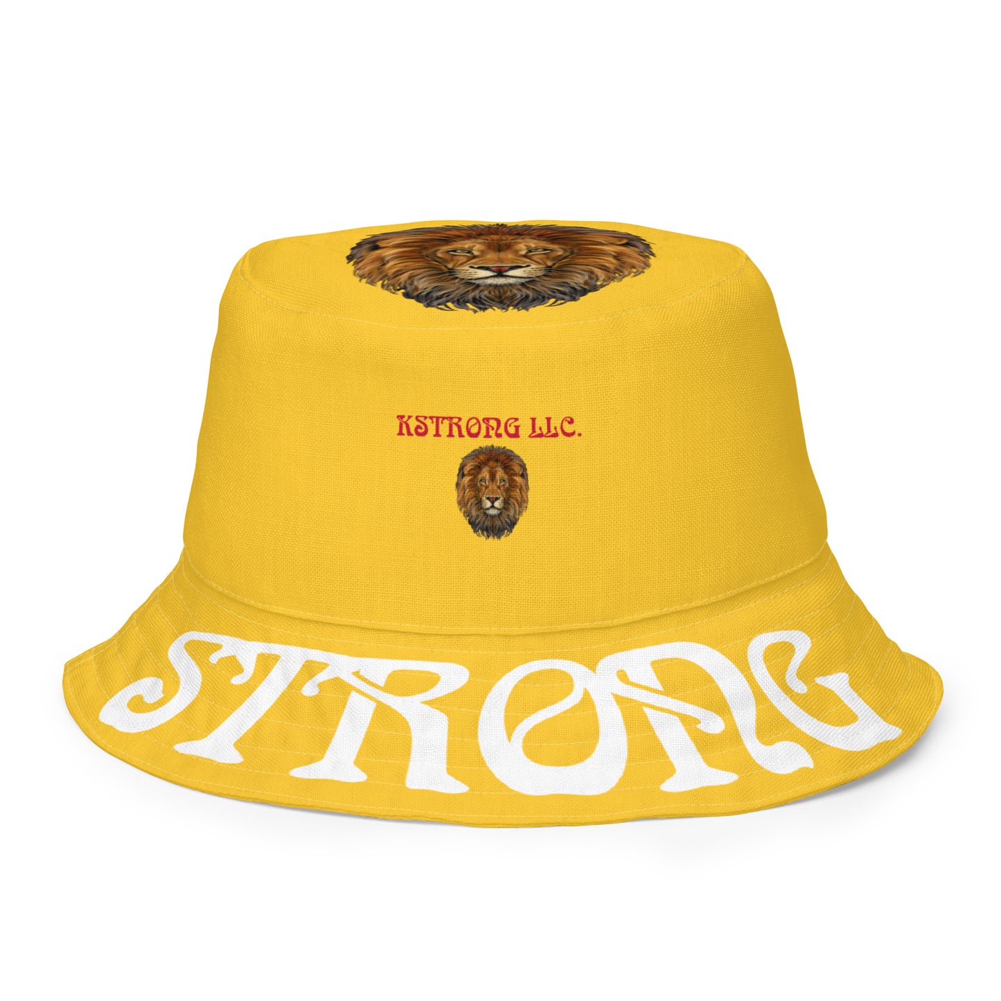 “STRONG”Yellow Reversible Bucket Hat W/White Font