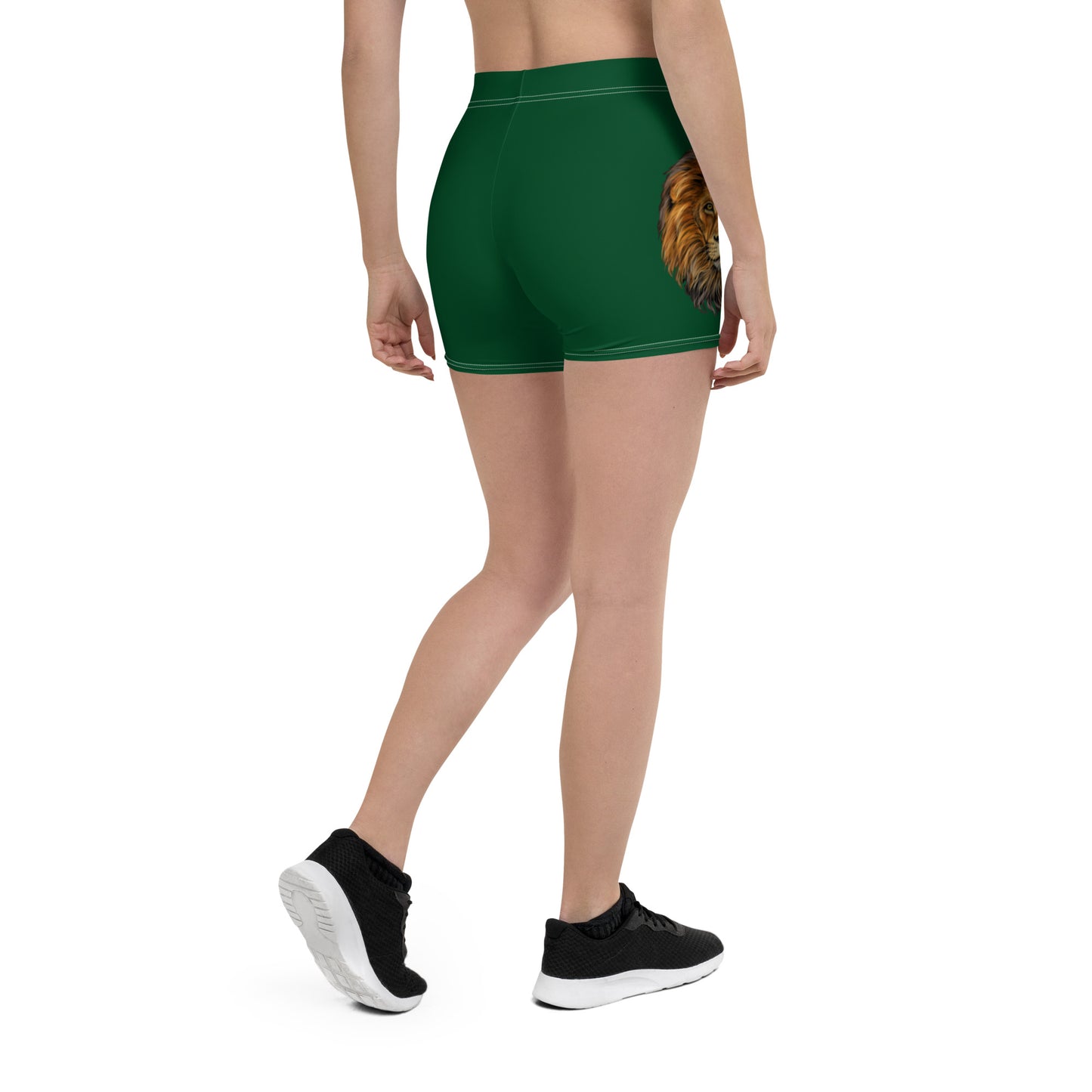 “STRONG” Green Yoga Shorts W/White Font