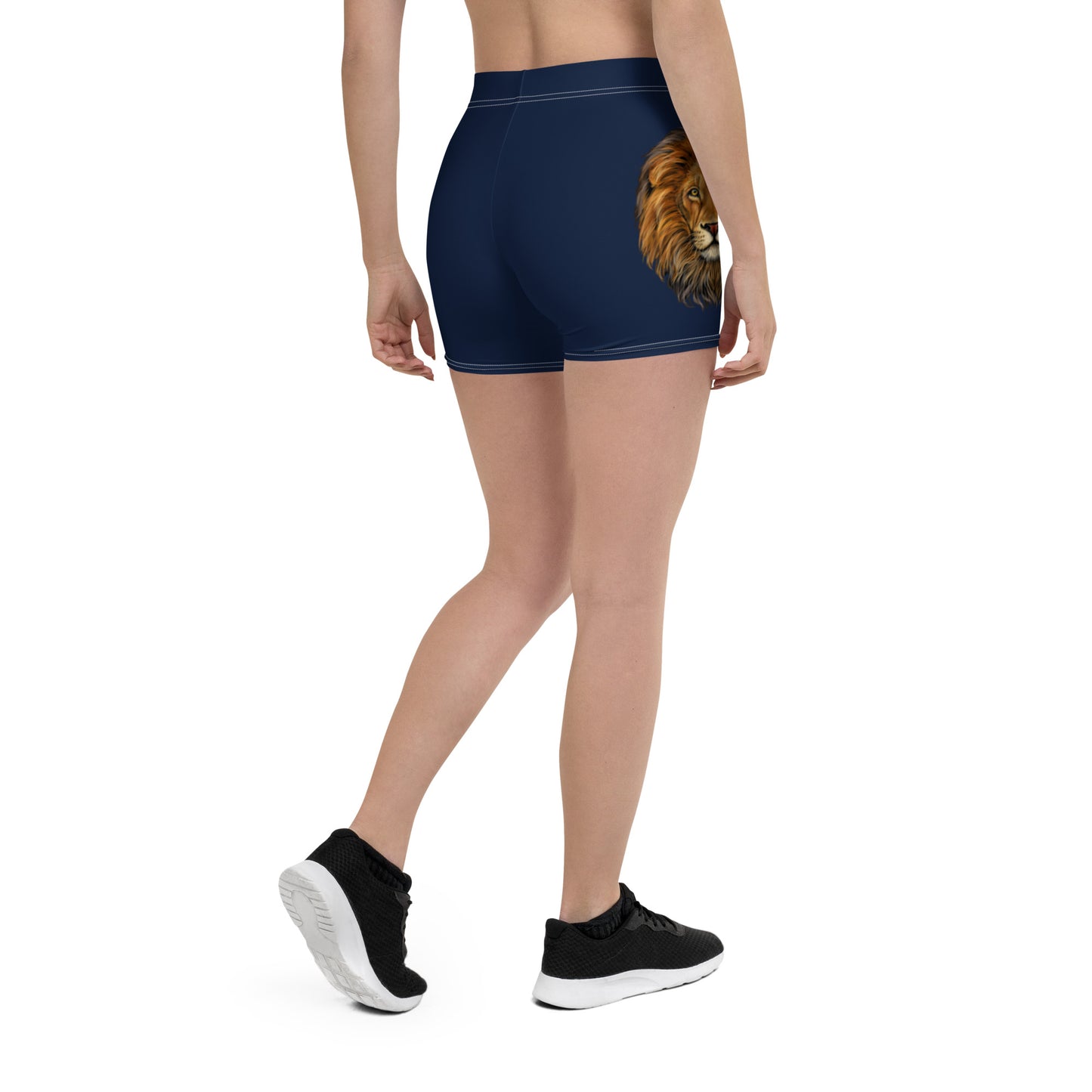 “STRONG” Navy Yoga Shorts W/Fawn Font