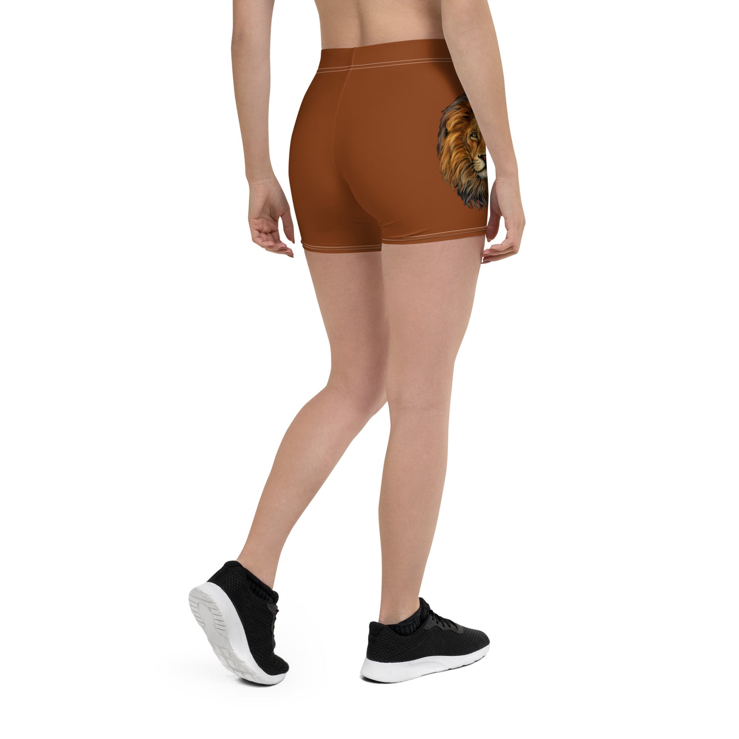 “STRONG” Brown Yoga Shorts W/White Font