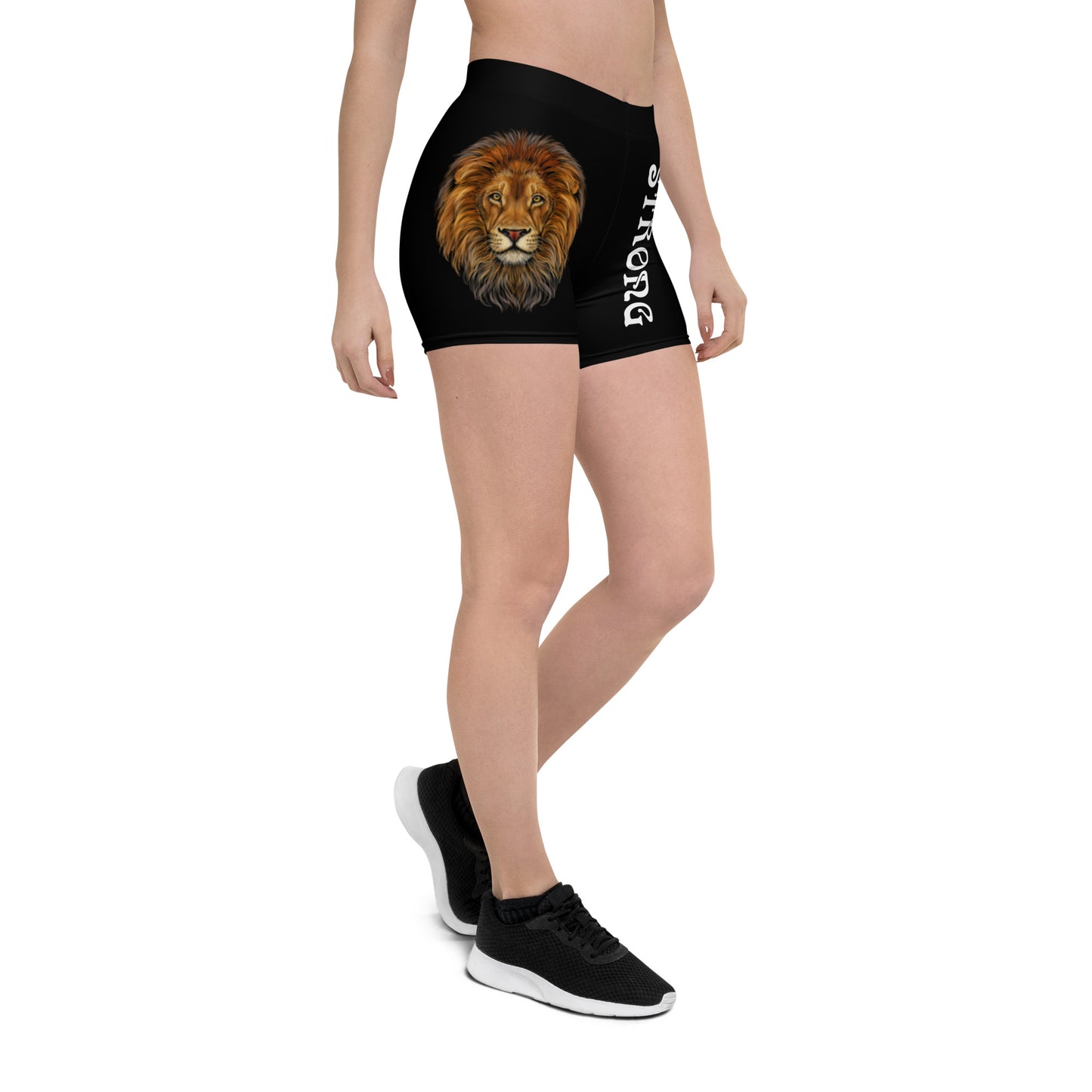 “STRONG” Black Yoga Shorts W/White Font