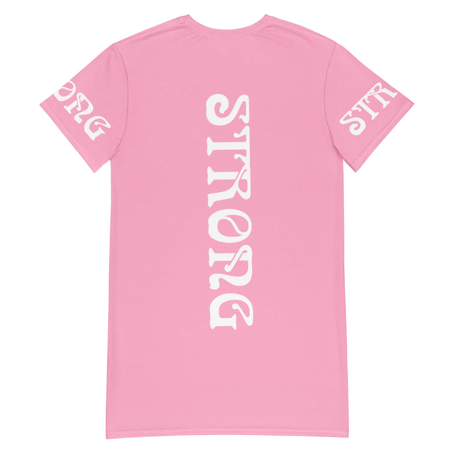 “STRONG”Cotton Candy T-Shirt Dress W/White Font
