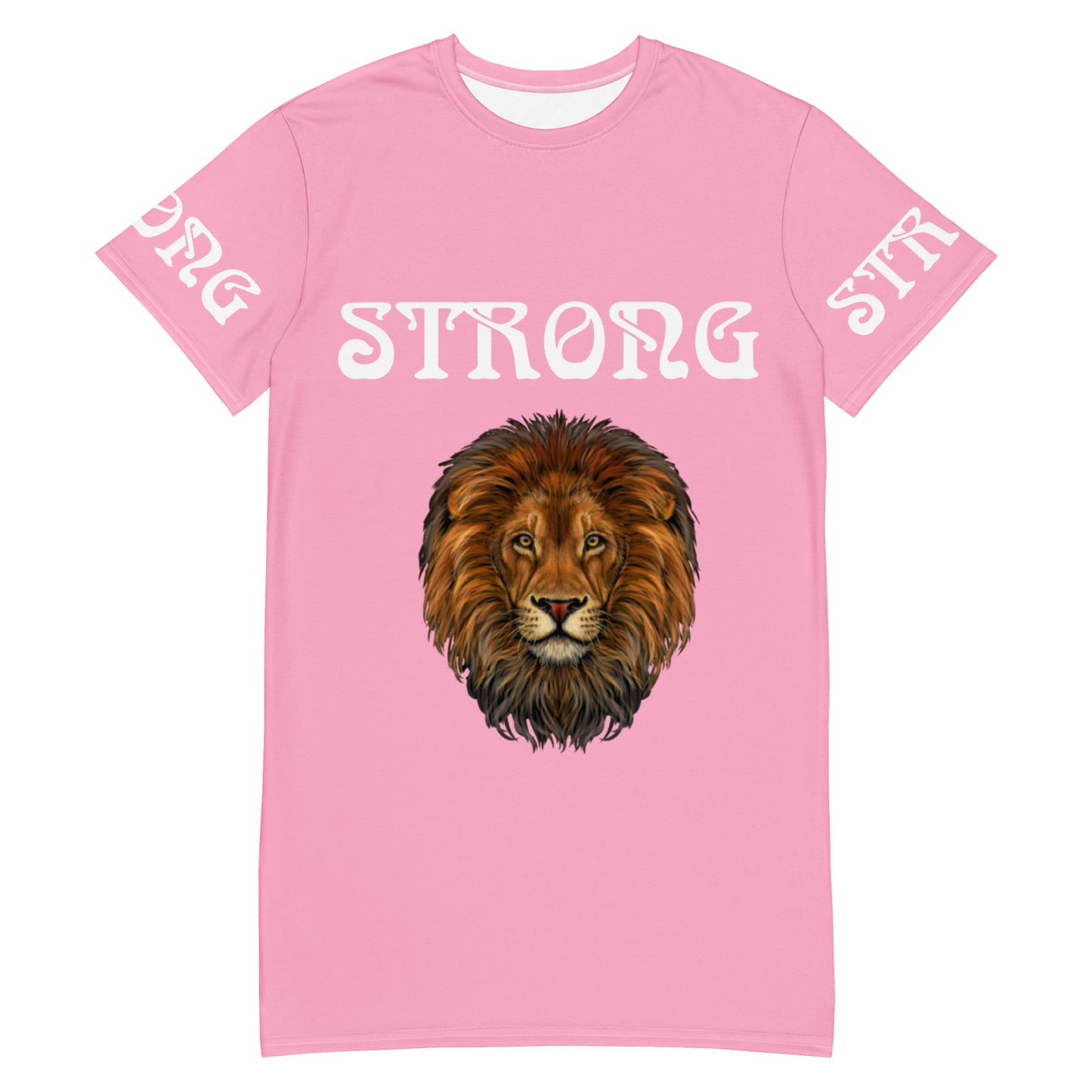 “STRONG”Cotton Candy T-Shirt Dress W/White Font