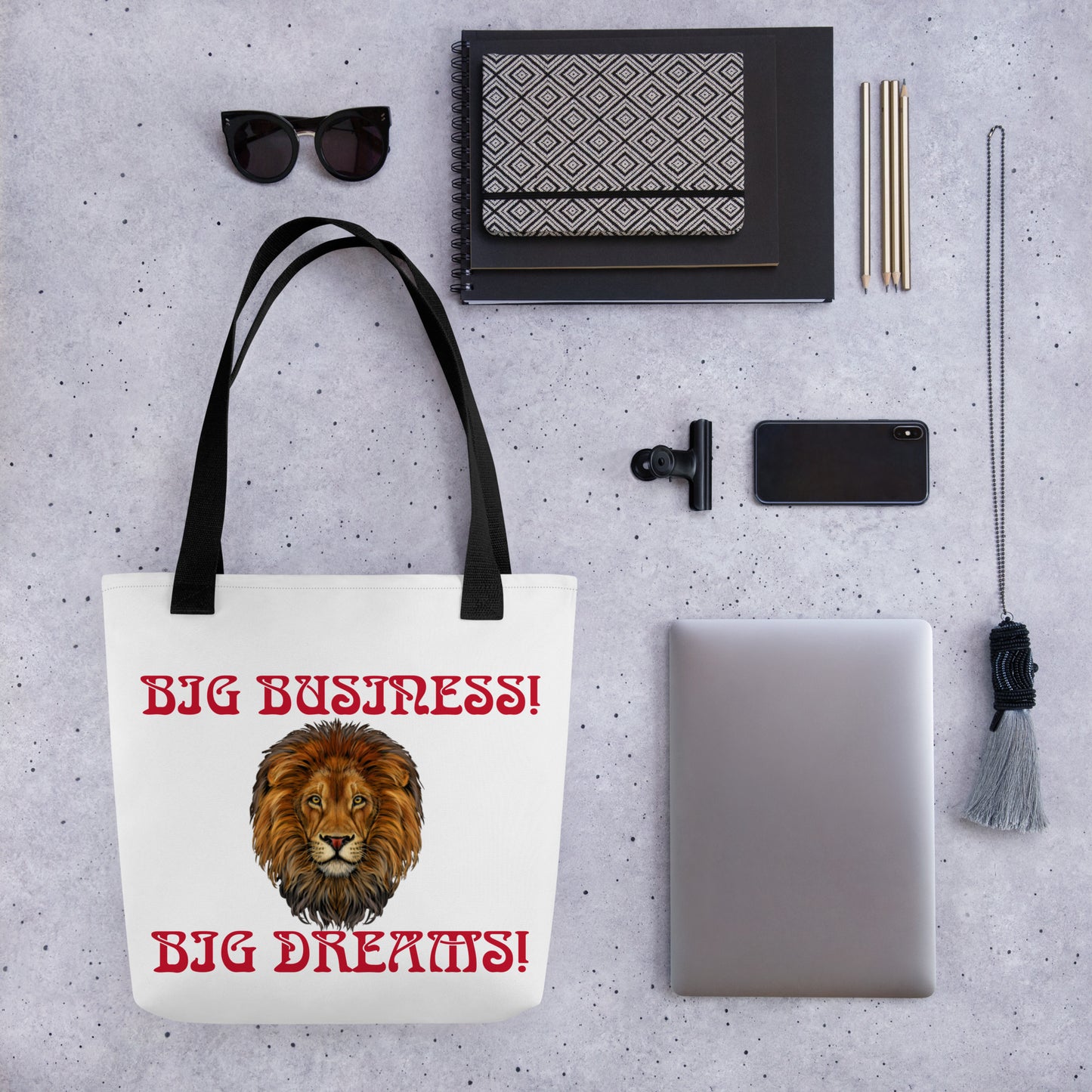 “BIG BUSINESS!,BIG DREAMS! Tote Bag W/Red Font