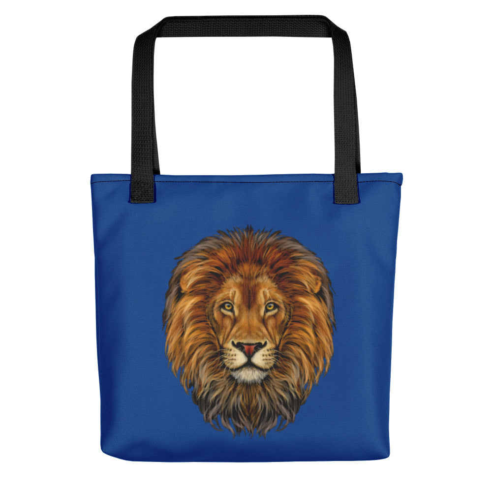 "STRONG"Blue Tote Bag W/Red Font