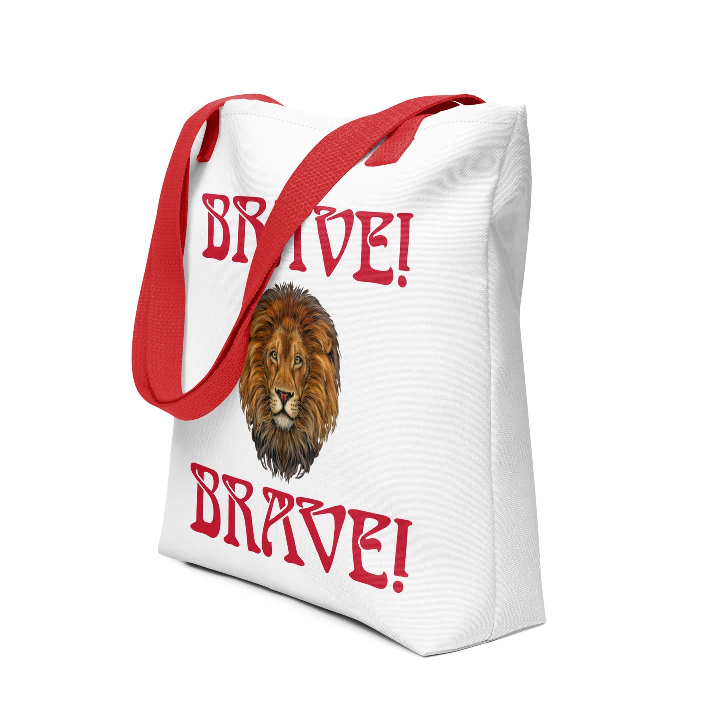 “BRAVE!"Tote Bag W/Red Font