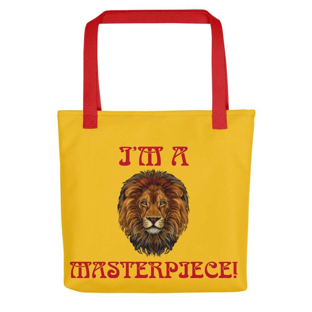 “I’M A MASTERPIECE!”Yellow Tote Bag W/Red Font