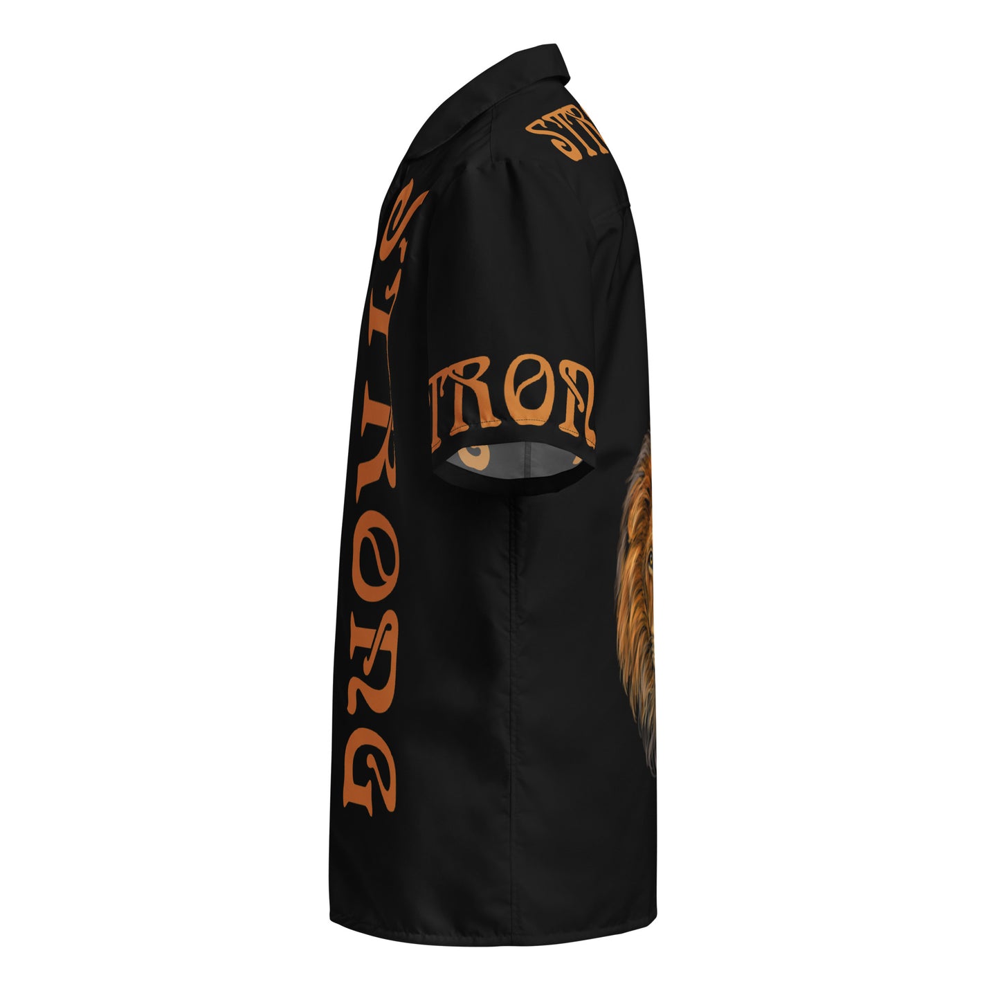 “STRONG” Black Unisex Button Shirt W/Bronze Font