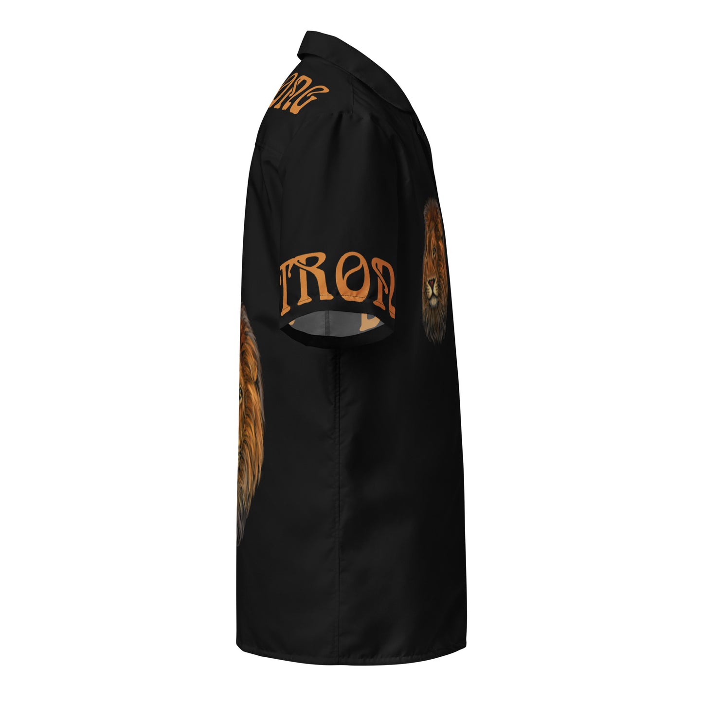 “STRONG” Black Unisex Button Shirt W/Bronze Font