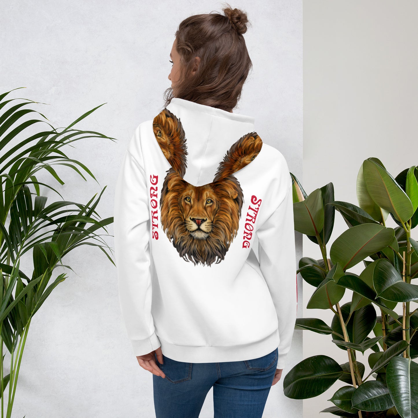 "STRONG"DoubleView UnisexHoodie W/Red Font