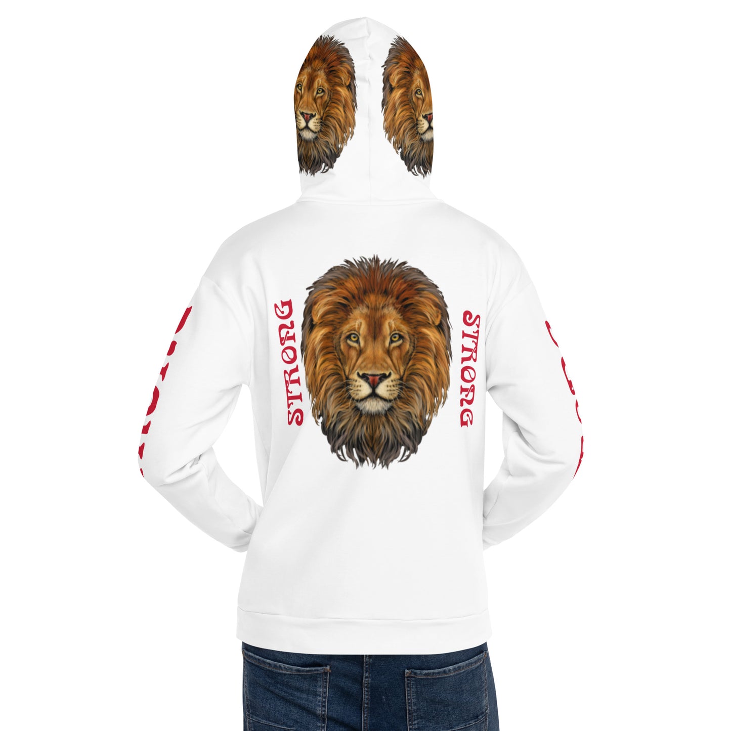 "STRONG"DoubleView UnisexHoodie W/Red Font