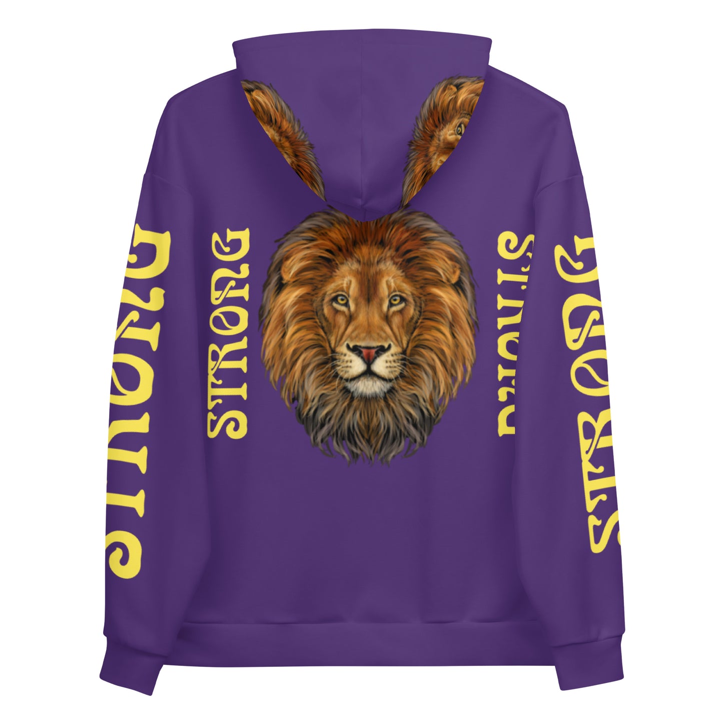 “STRONG”Purple DoubleView Unisex Hoodie W/Yellow Font