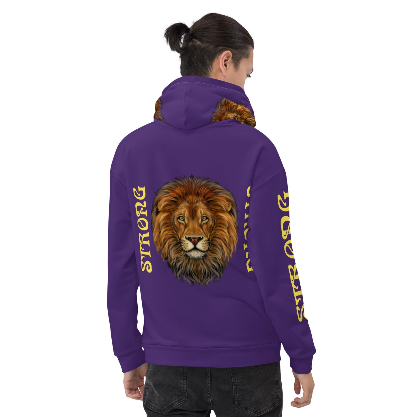 “STRONG”Purple DoubleView Unisex Hoodie W/Yellow Font