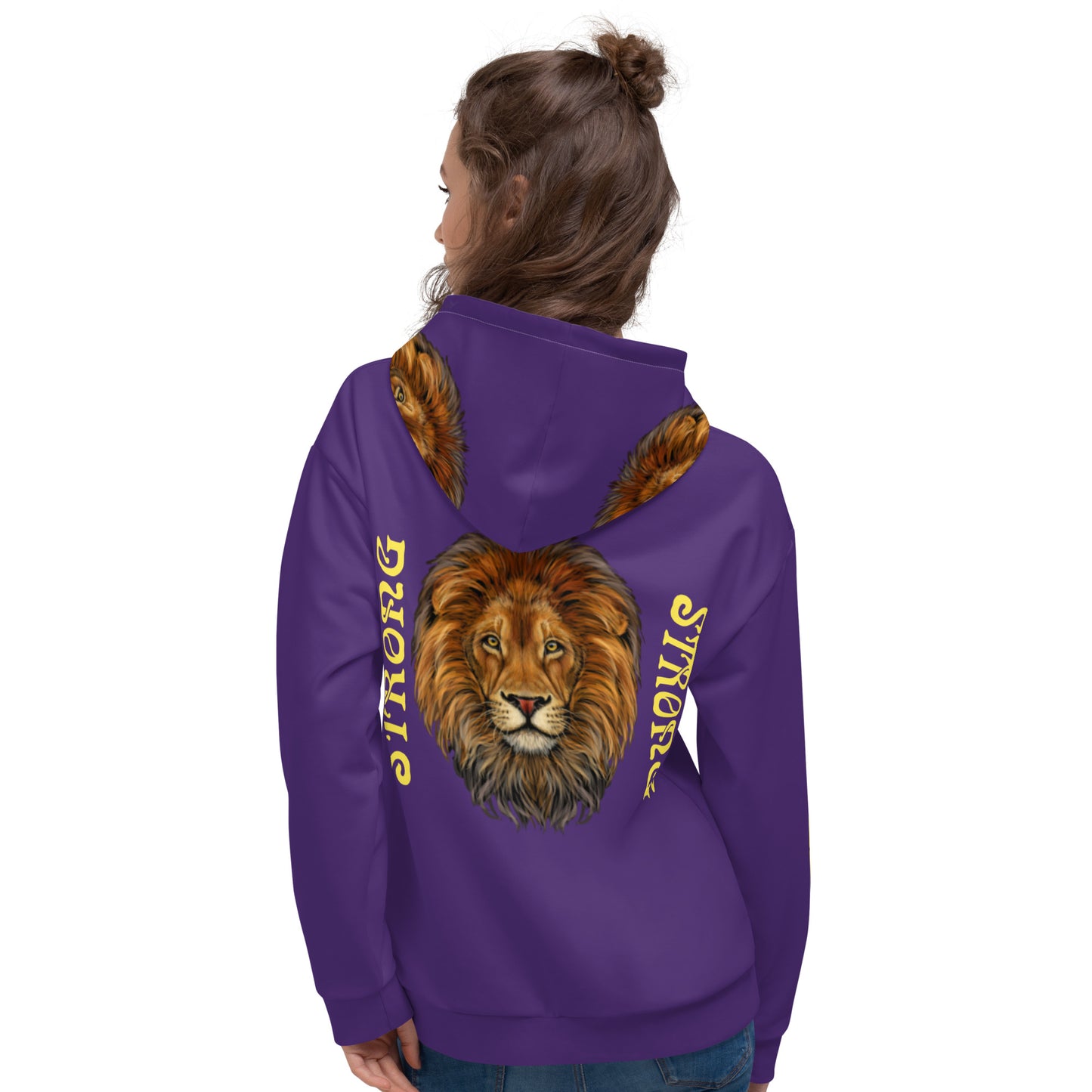 “STRONG”Purple DoubleView Unisex Hoodie W/Yellow Font