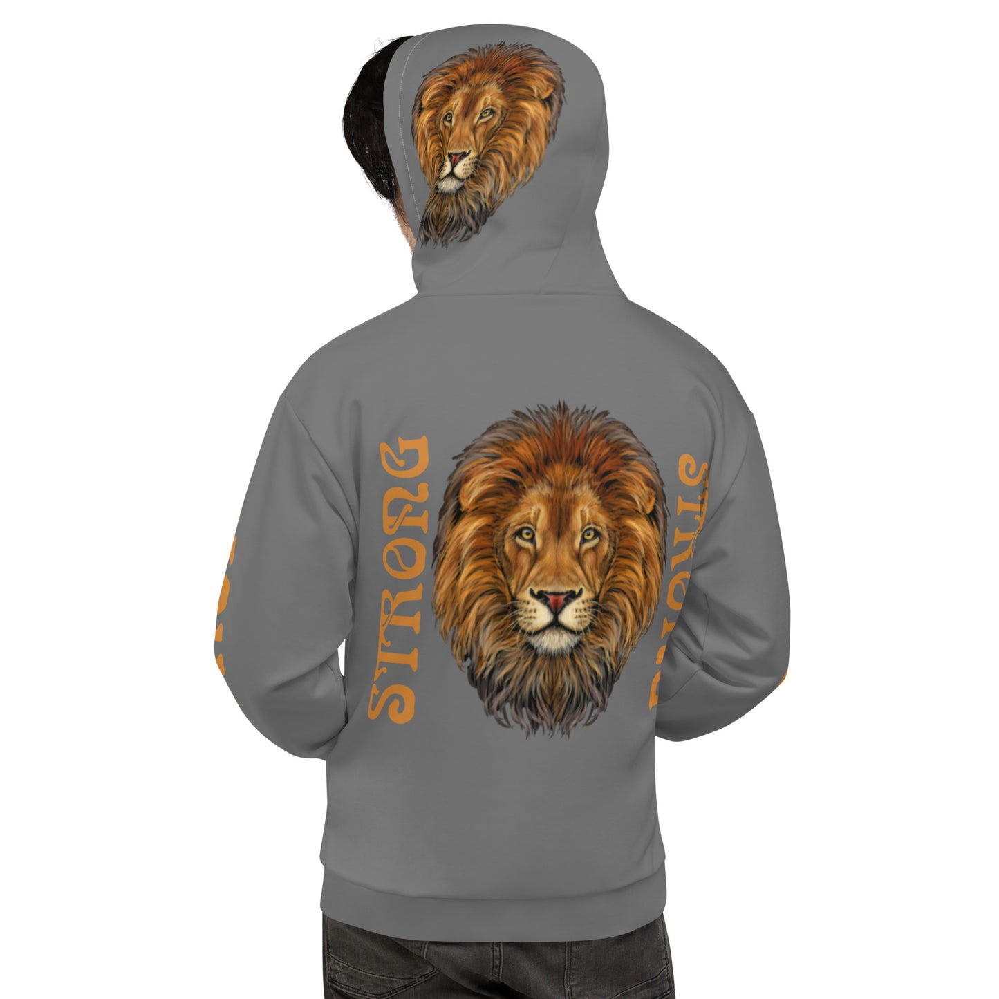 “STRONG”Grey DoubleView Unisex Hood W/Bronze Font