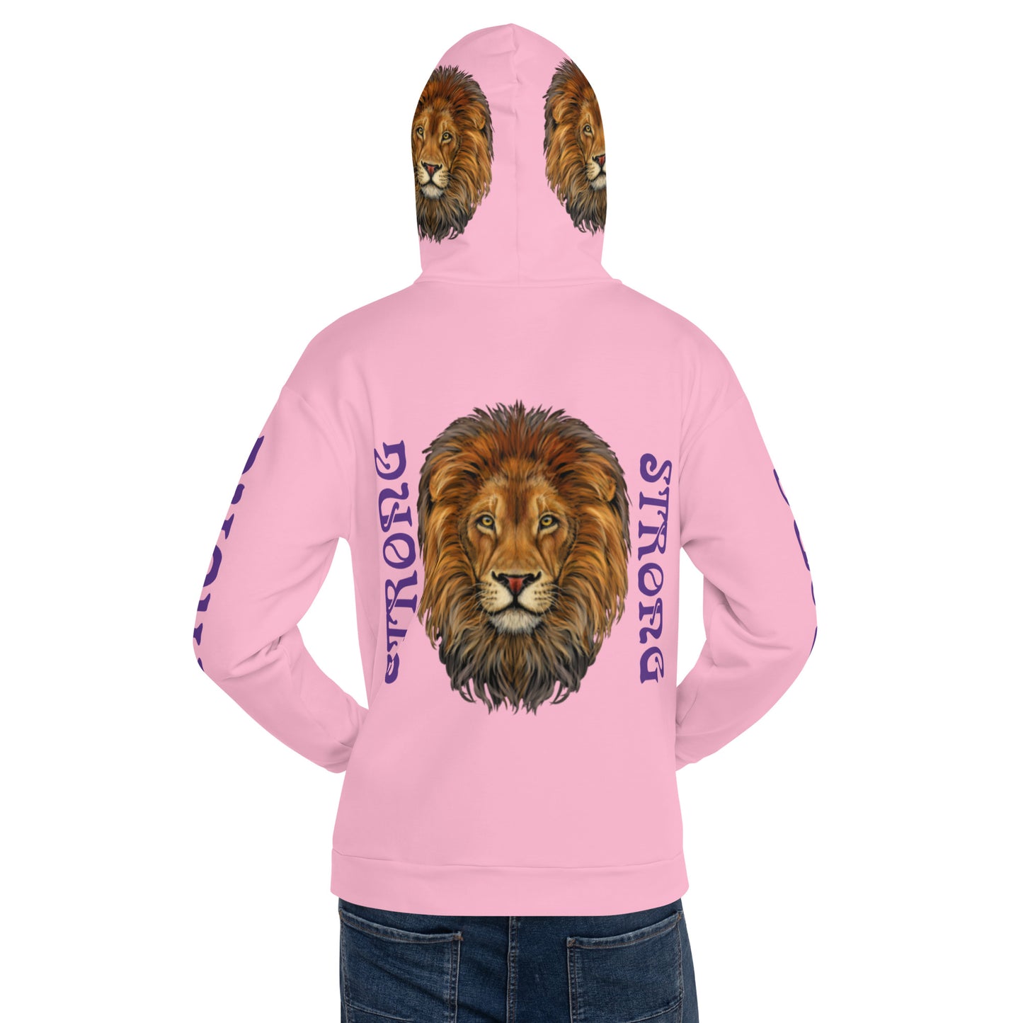 “STRONG”Cotton Candy DoubleView Unisex Hoodie W/Purple Font
