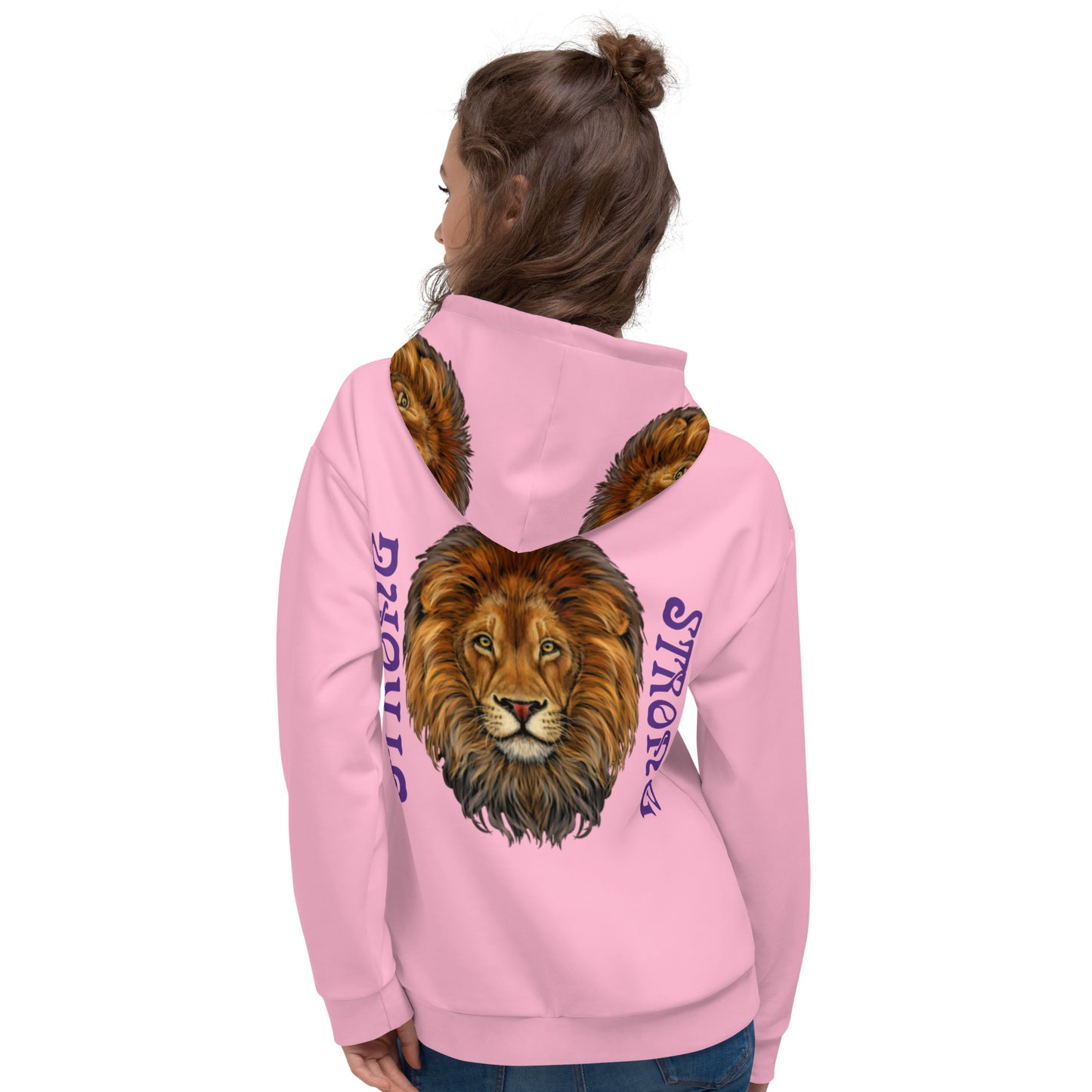 “STRONG”Cotton Candy DoubleView Unisex Hoodie W/Purple Font
