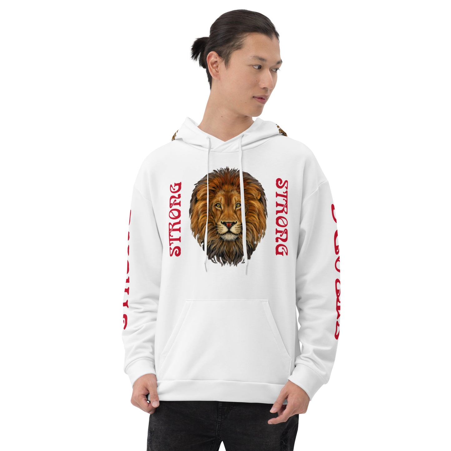 "STRONG"DoubleView UnisexHoodie W/Red Font