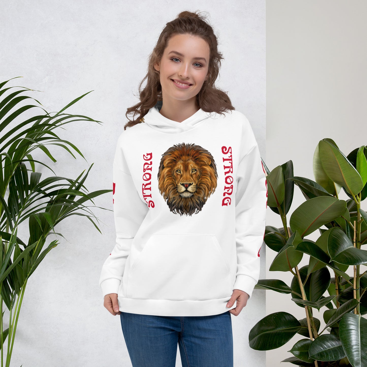 "STRONG"DoubleView UnisexHoodie W/Red Font