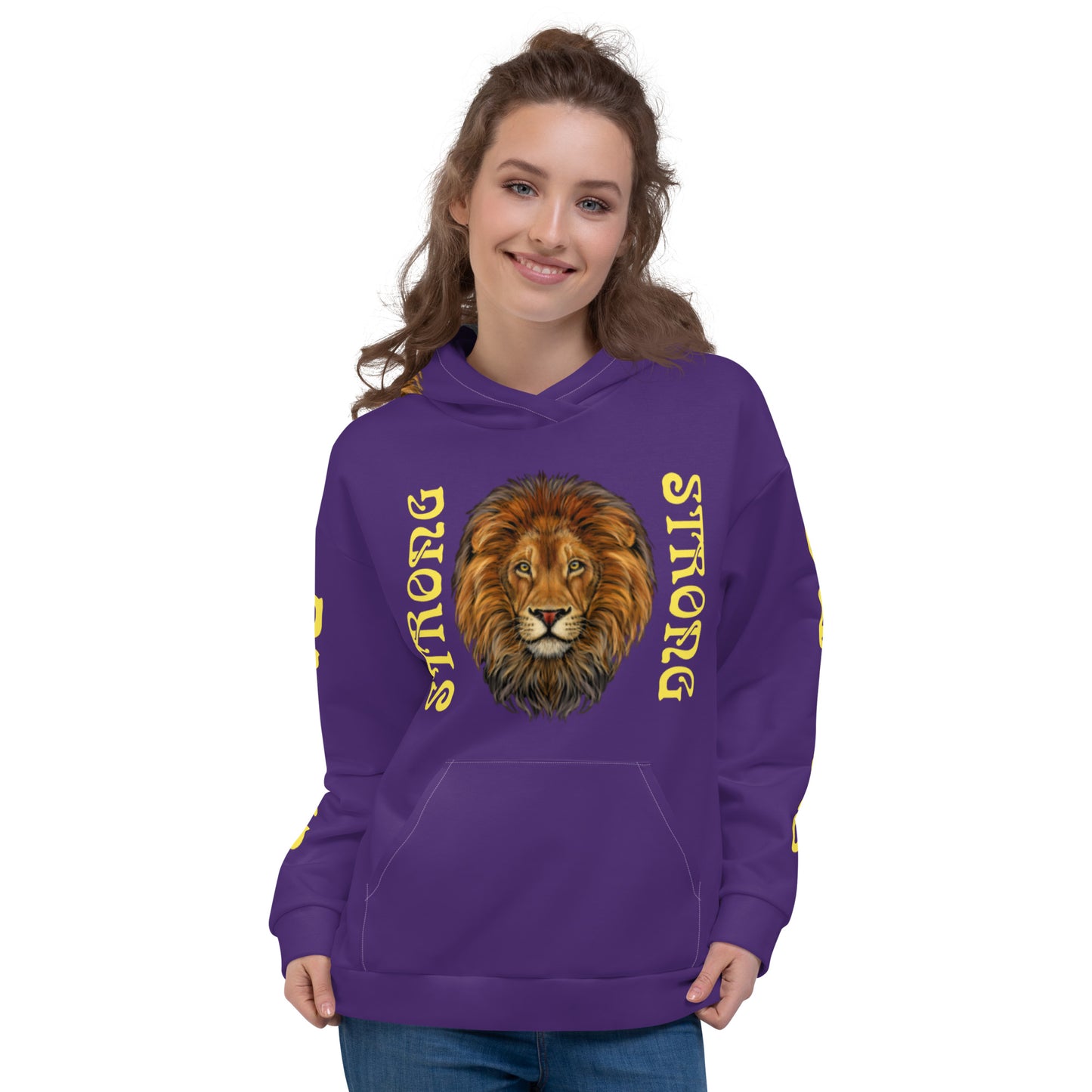 “STRONG”Purple DoubleView Unisex Hoodie W/Yellow Font