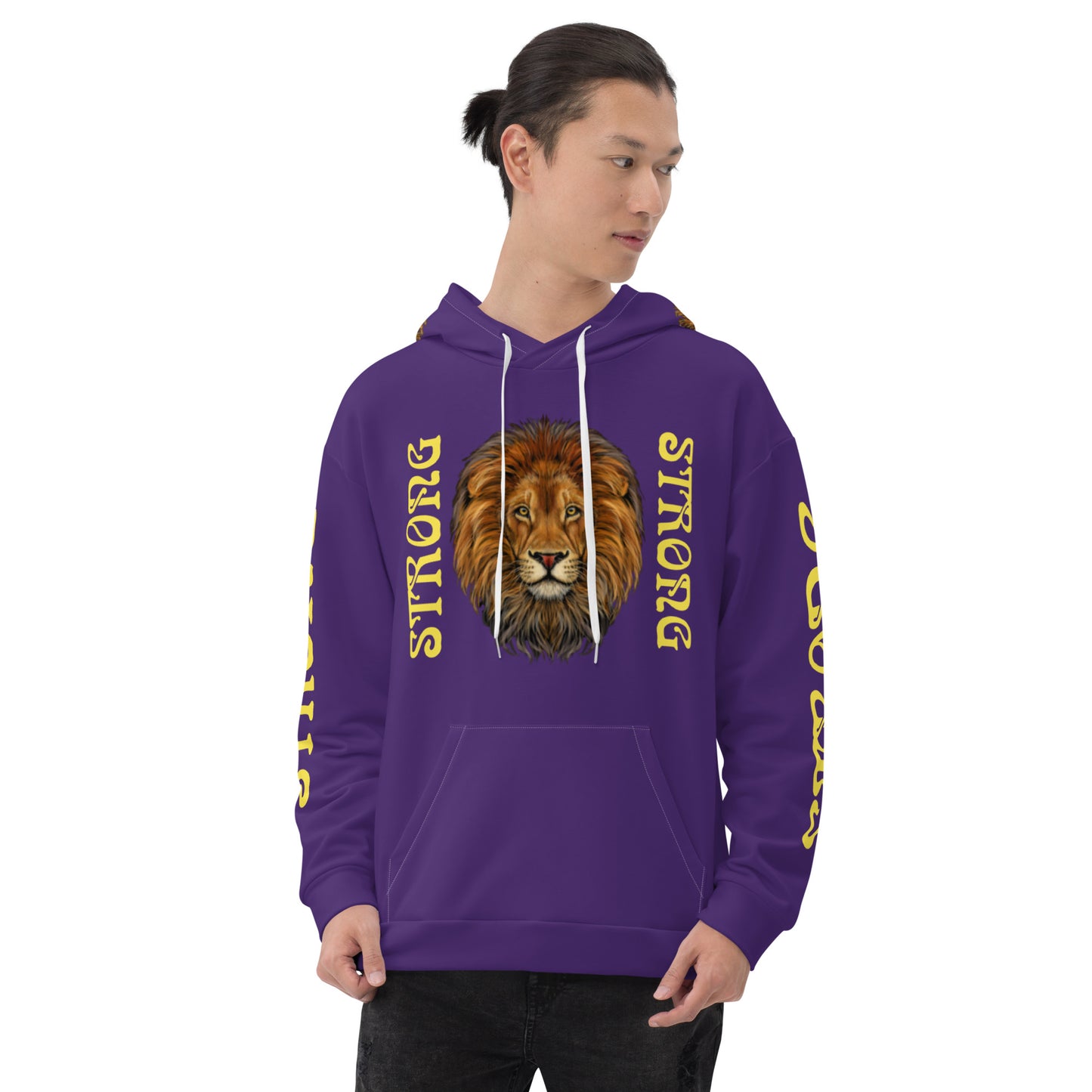 “STRONG”Purple DoubleView Unisex Hoodie W/Yellow Font