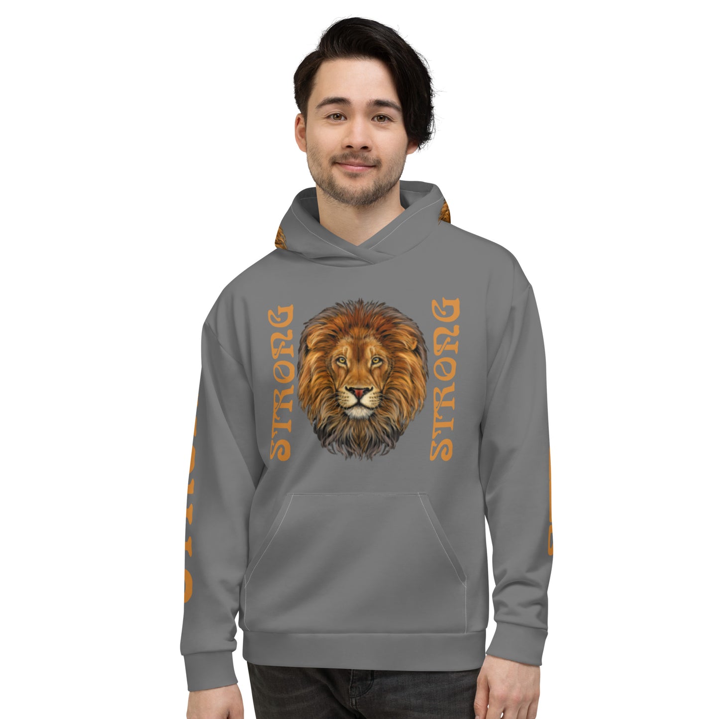 “STRONG”Grey DoubleView Unisex Hood W/Bronze Font