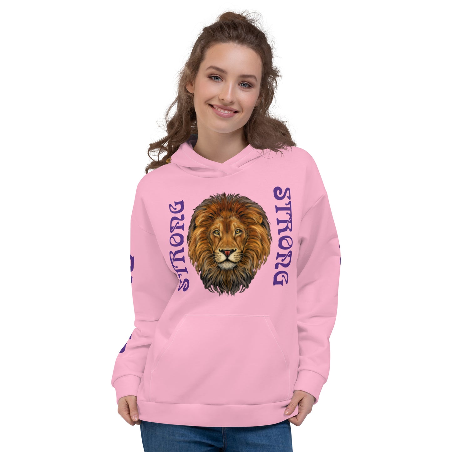 “STRONG”Cotton Candy DoubleView Unisex Hoodie W/Purple Font