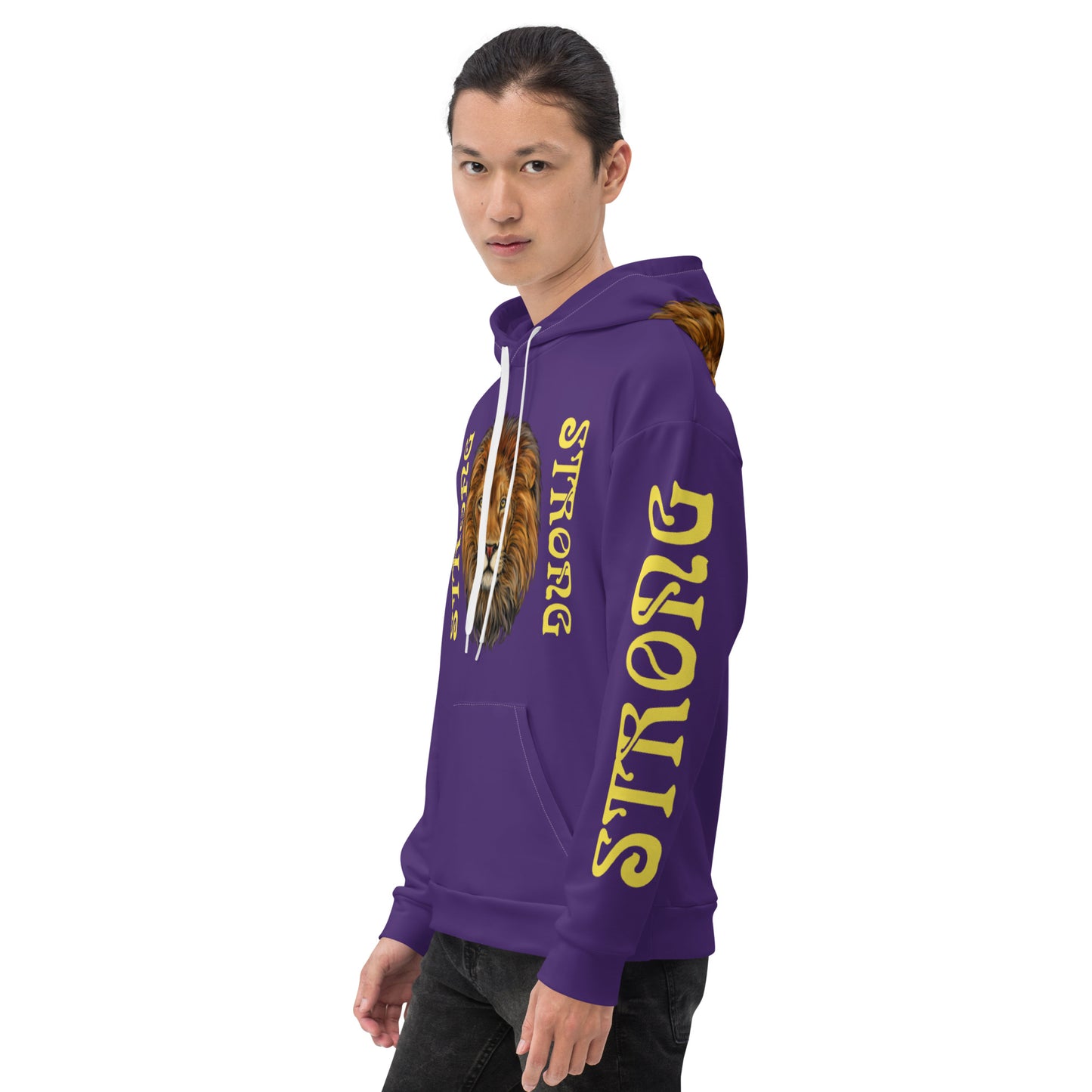 “STRONG”Purple DoubleView Unisex Hoodie W/Yellow Font
