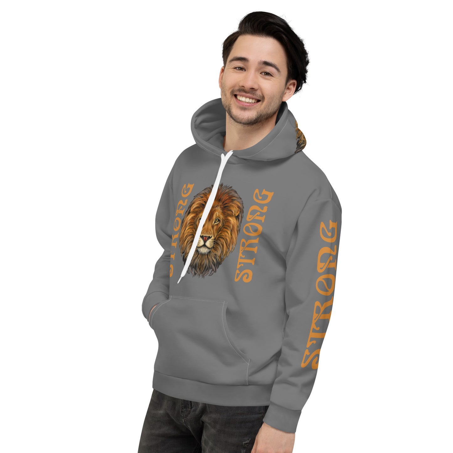 “STRONG”Grey DoubleView Unisex Hood W/Bronze Font