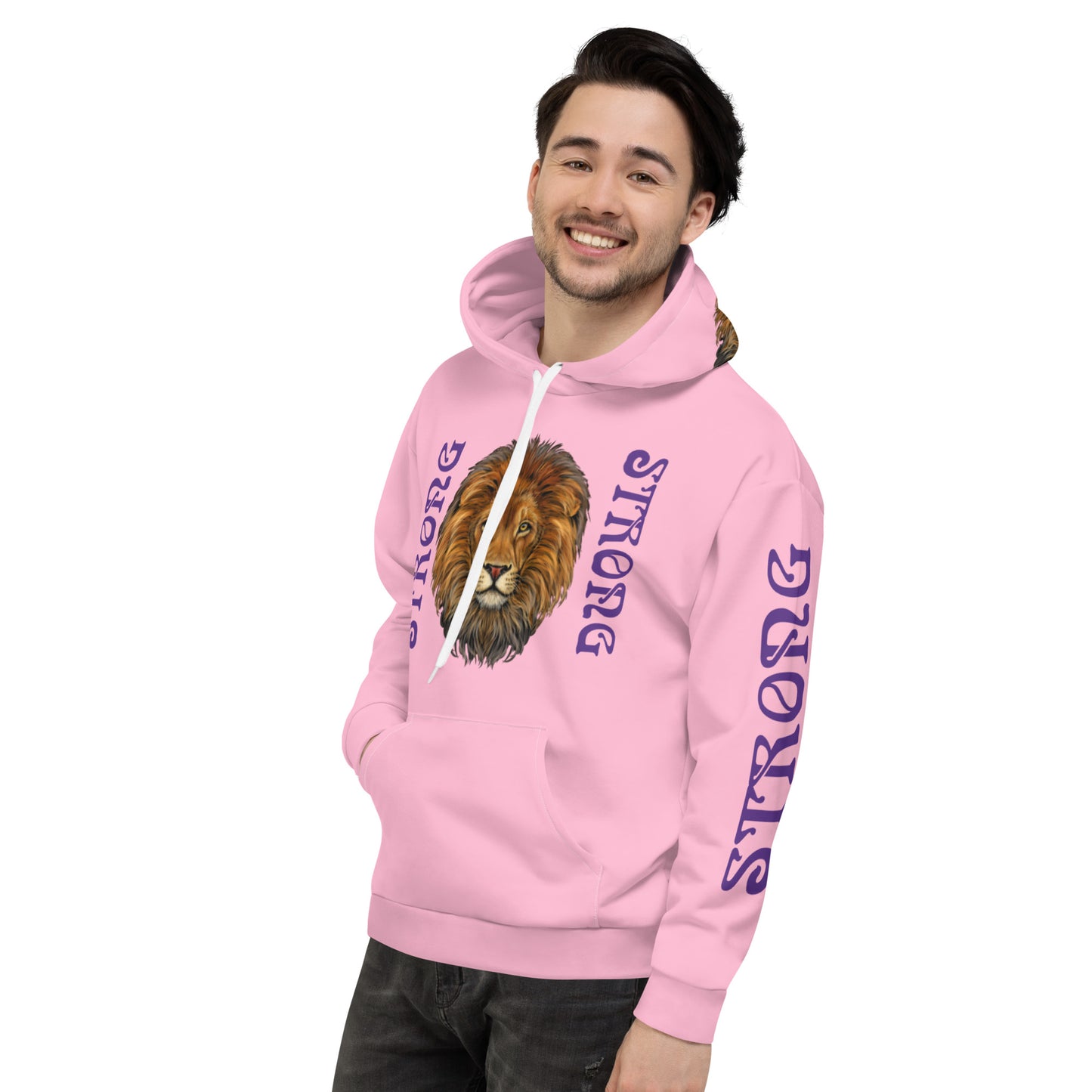 “STRONG”Cotton Candy DoubleView Unisex Hoodie W/Purple Font