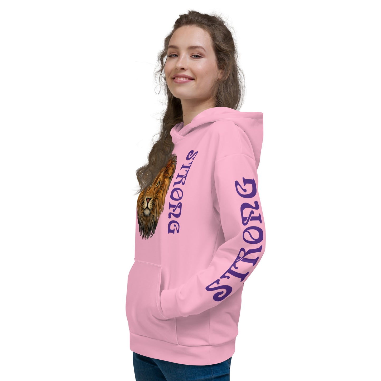 “STRONG”Cotton Candy DoubleView Unisex Hoodie W/Purple Font