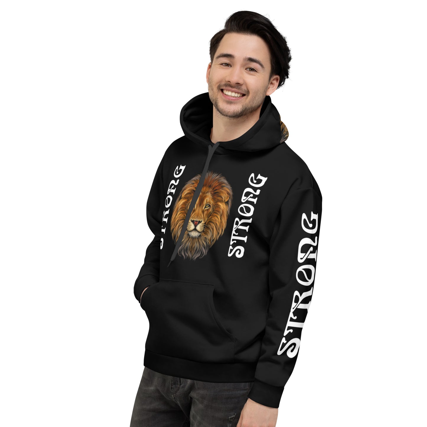 “STRONG”Black Unisex Hoodie W\White Font