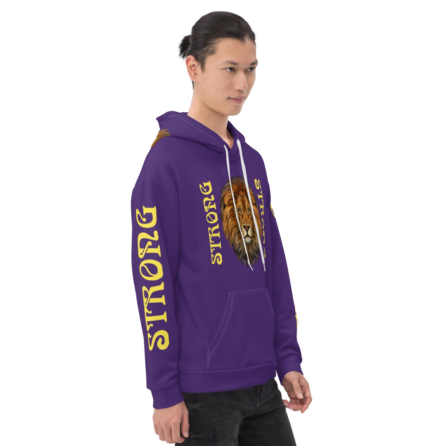 “STRONG”Purple DoubleView Unisex Hoodie W/Yellow Font