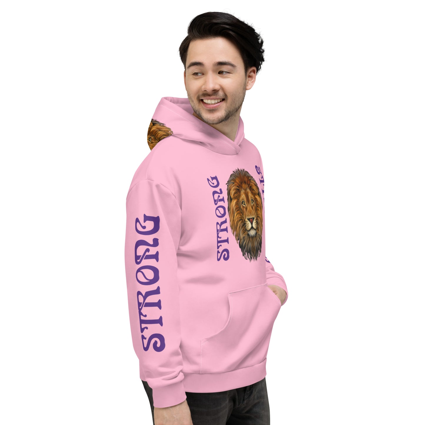 “STRONG”Cotton Candy DoubleView Unisex Hoodie W/Purple Font