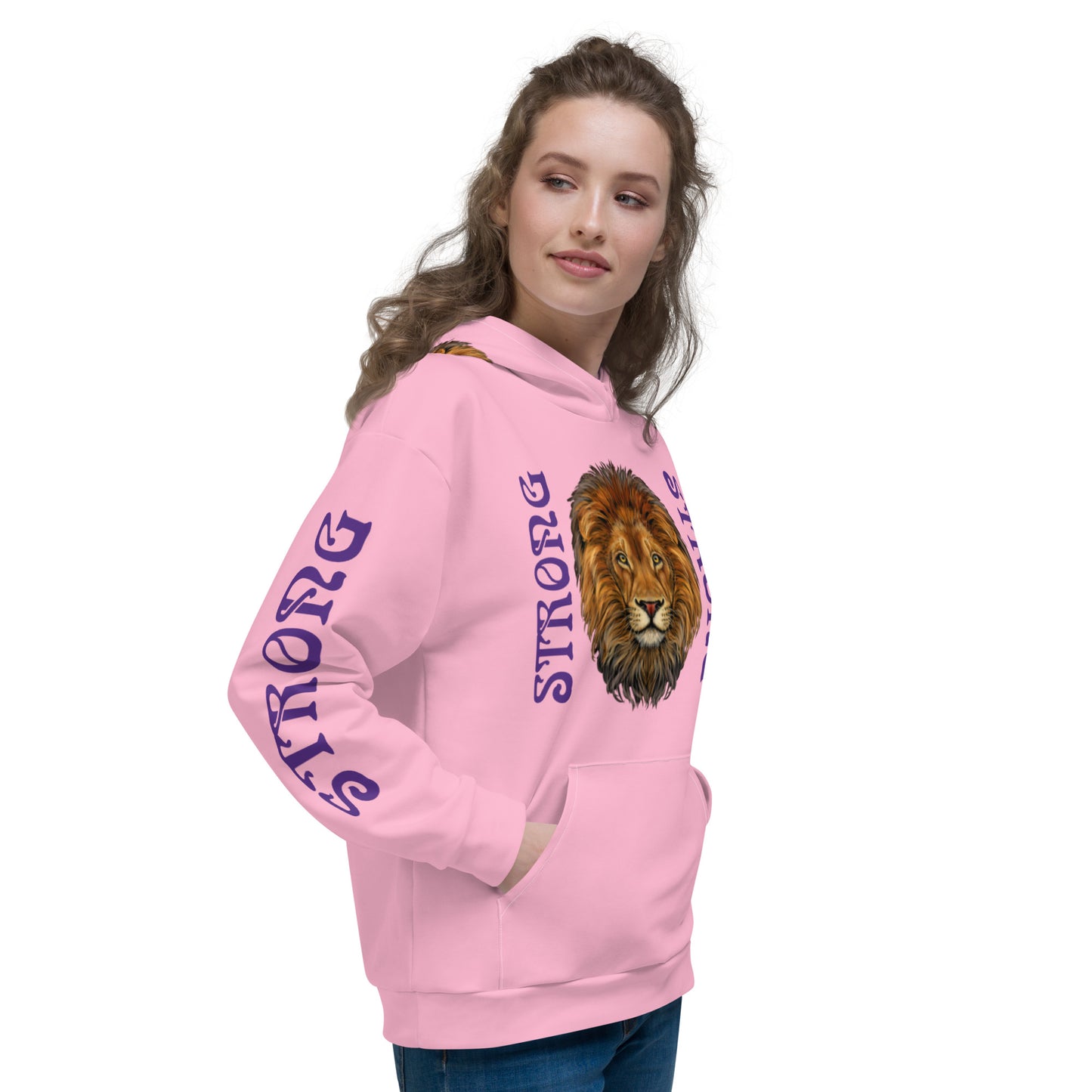 “STRONG”Cotton Candy DoubleView Unisex Hoodie W/Purple Font